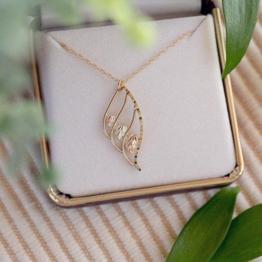 10K yellow gold triple teardrop pendant by Mt. Rushmore Black Hills Gold