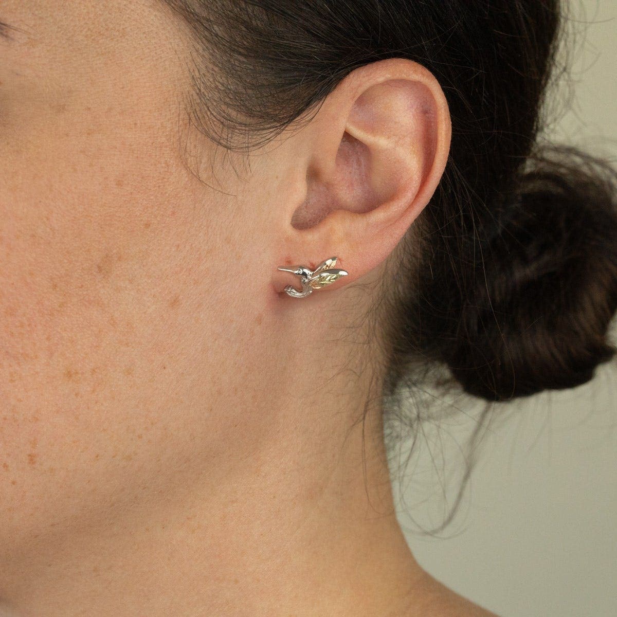 Sterling silver hummingbird stud earrings by Mt. Rushmore Black Hills Gold