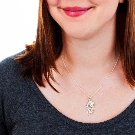 Sterling silver unicorn pendant by Mt. Rushmore Black Hills Gold