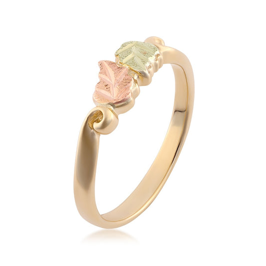 10K yellow gold children's double leaf ring by Landstrom's Black Hills Gold