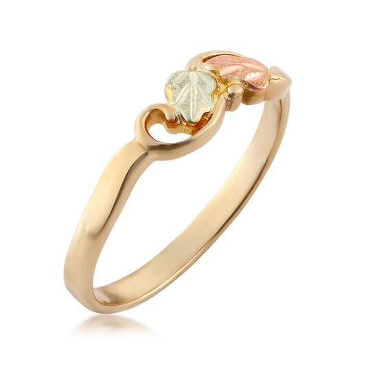 10K yellow gold children's double leaf and vine ring by Landstrom's Black Hills Gold