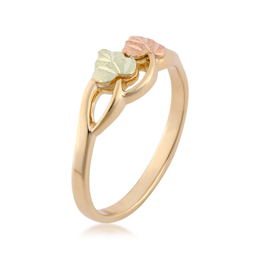 10K yellow gold double leaf and vine ring by Landstrom's Black Hills Gold
