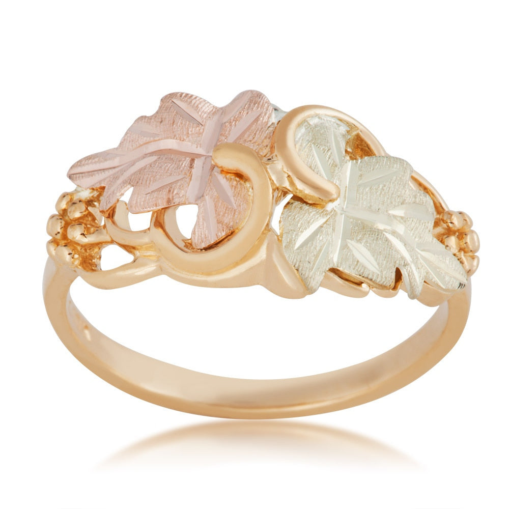 10K yellow gold double leaf ring by Landstrom's Black Hills Gold