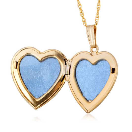 Pink flower 10K yellow gold filled heart locket by Landstrom's Black Hills Gold, shown open