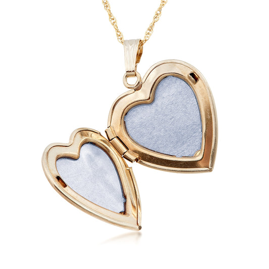 Rose and i love you 10K yellow gold filled heart locket by Landstrom's Black Hills Gold