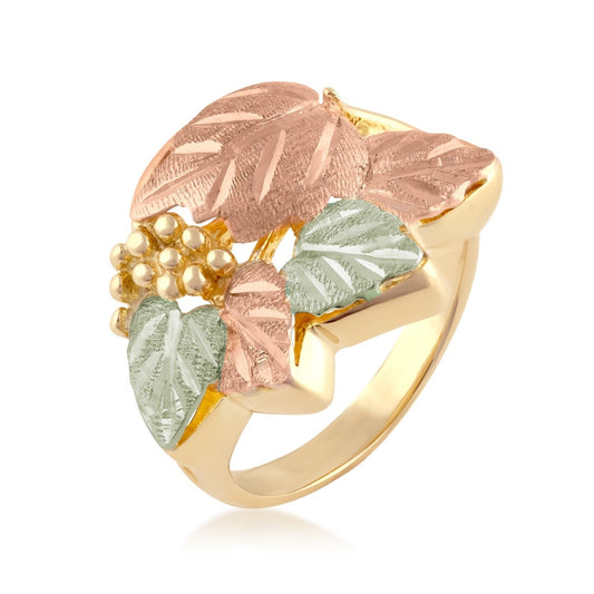 10K yellow gold large leaf ring by Landstrom's Black Hills Gold