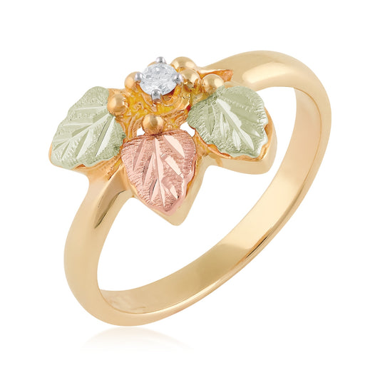 10K yellow gold diamond accent three leaf ring by Landstrom's Black Hills Gold