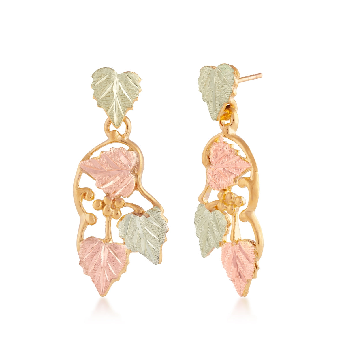 10K yellow gold leaf dangle earrings by Landstrom's Black Hills Gold