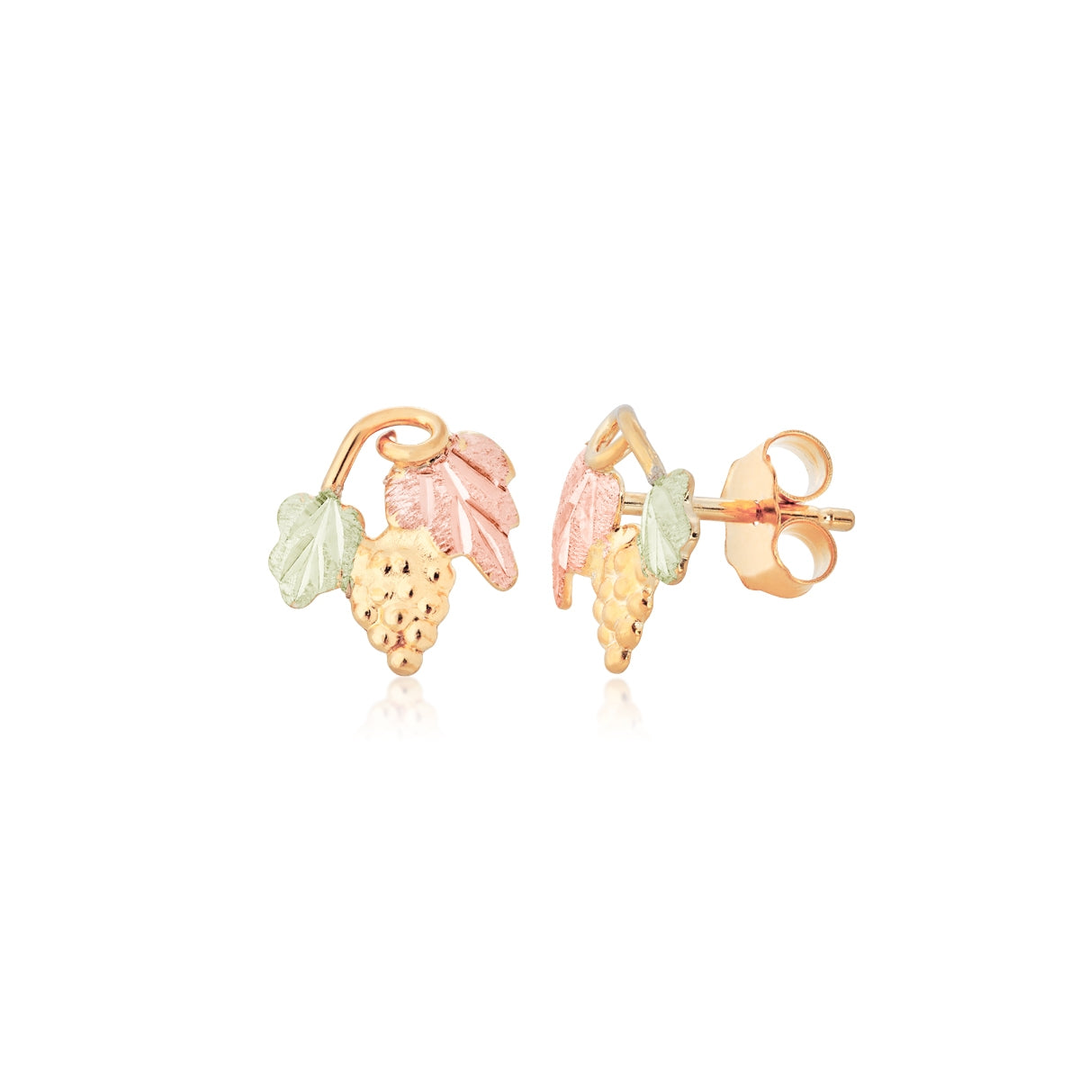 10K yellow gold curled grapevine earrings by Landstrom's Black Hills Gold