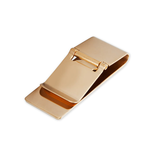 Double leaf black and gray enamel money clip by Landstrom's Black Hills Gold, back view