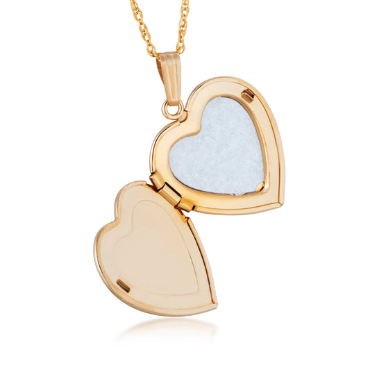 Heart mother of pearl rose 10K yellow gold filled heart locket by Landstrom's Black Hills Gold