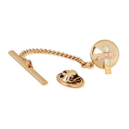 10K yellow gold men's four leaf cross tie tack by Landstrom's Black Hills Gold