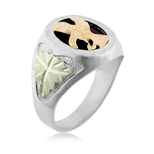 Sterling silver men's oval onyx eagle ring by Landstrom's Black Hills Gold