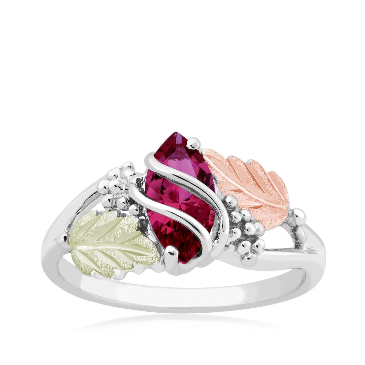 Sterling silver synthetic marquise ruby wire ring by Landstrom's Black Hills Gold