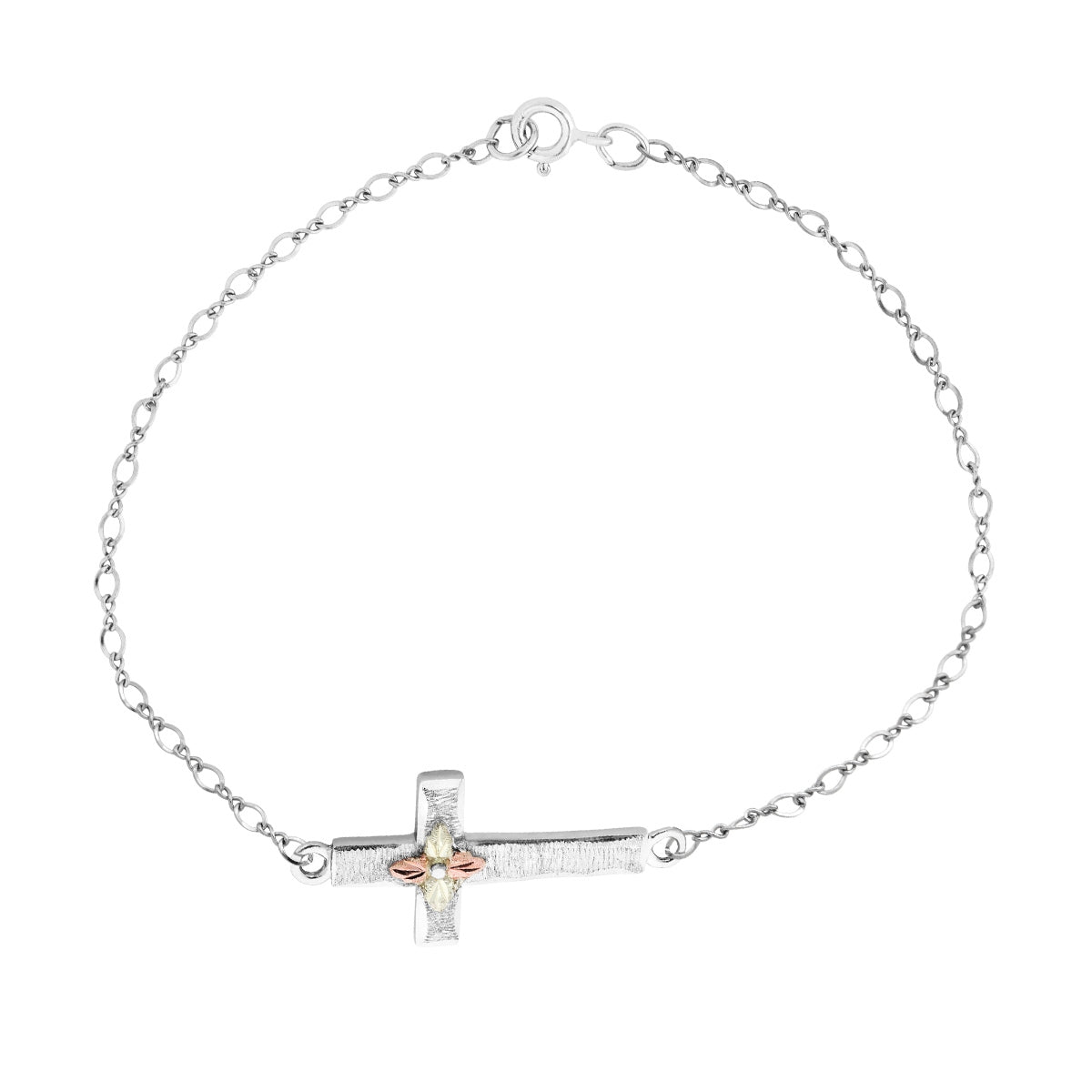 Sterling silver sideways cross link bracelet by Landstrom's Black Hills Gold