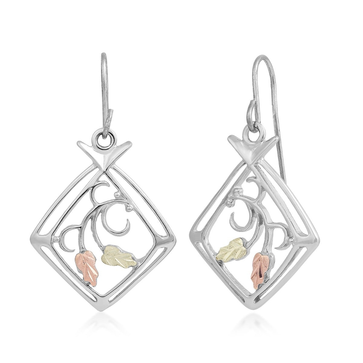 Sterling silver square dangle earrings by Landstrom's Black Hills Gold