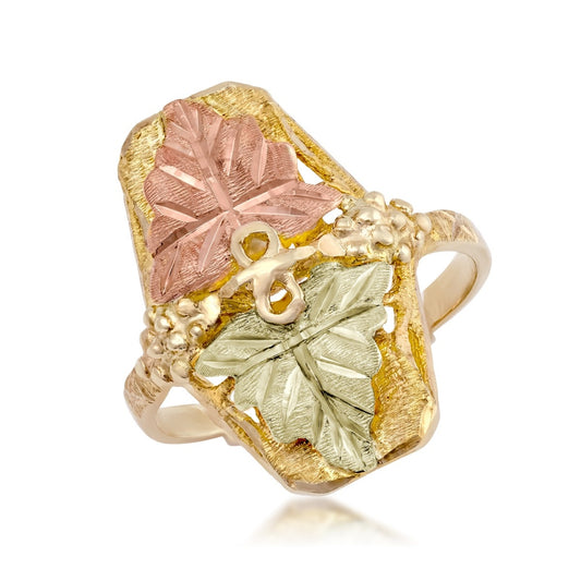 10K yellow gold double leaf infinity center ring by Landstrom's Black Hills Gold