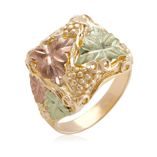 10K yellow gold men's grape and leaf cluster ring by Landstrom's Black Hills Gold
