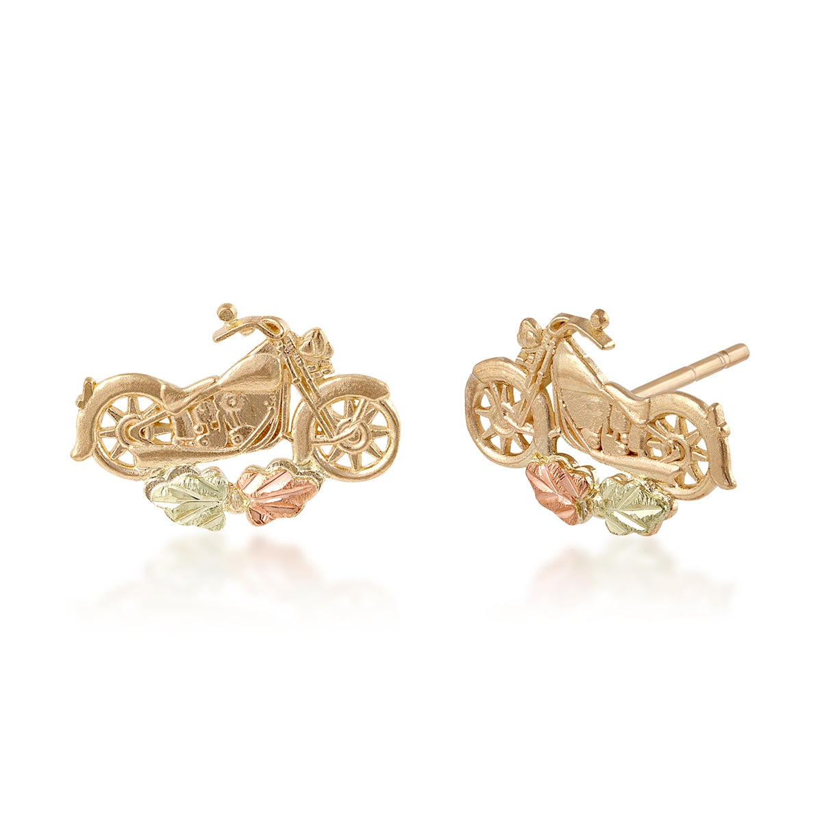 10K yellow gold motorcycle earrings by Mt. Rushmore Black Hills Gold