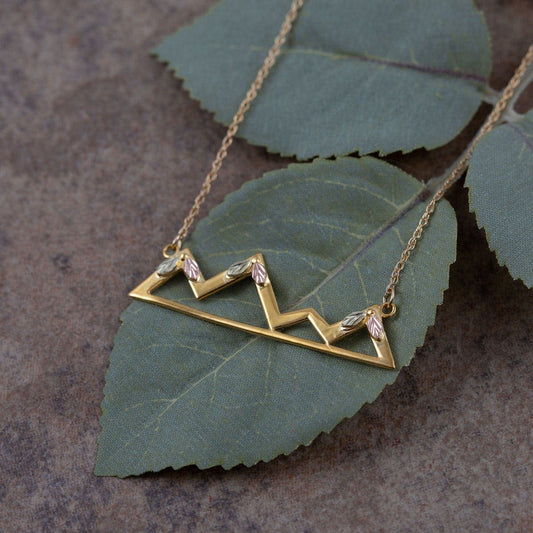 10K yellow gold mountain range necklace by Mt. Rushmore Black Hills Gold