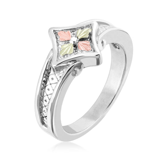 Sterling silver groove concave square ring by Landstrom's Black Hills Gold