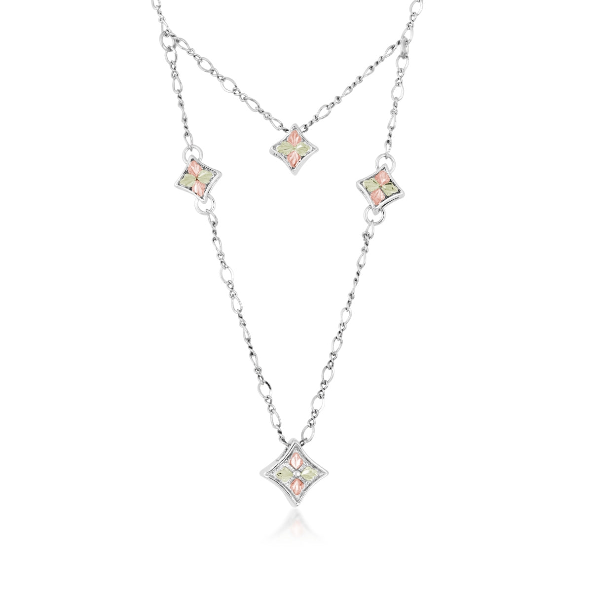 Sterling silver concave square layered necklace by Landstrom's Black Hills Gold