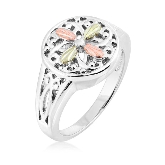 Sterling silver swirl disc ring by Landstrom's Black Hills Gold