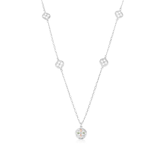 Sterling silver swirl disc station necklace by Landstrom's Black Hills Gold