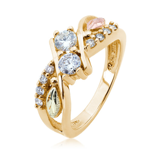10K yellow gold 2BeLoved 5/8 ct. tw. round brilliant diamond anniversary ring by Landstrom's Black Hills Gold, angled view