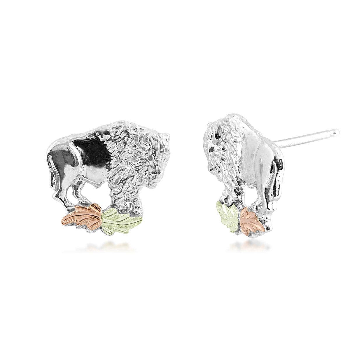 Sterling silver buffalo earrings by Mt. Rushmore Black Hills Gold