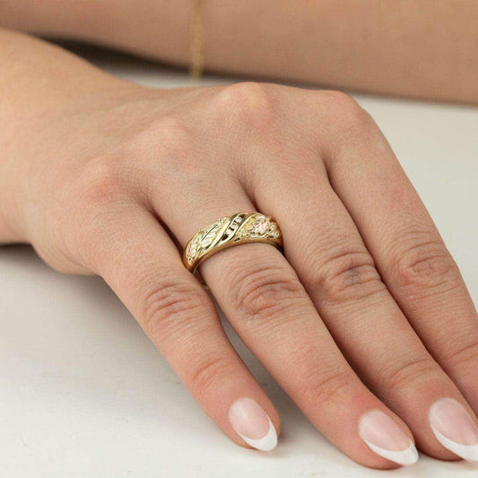 10K yellow gold 3-stone diamond accent wedding ring by Mt. Rushmore Black Hills Gold