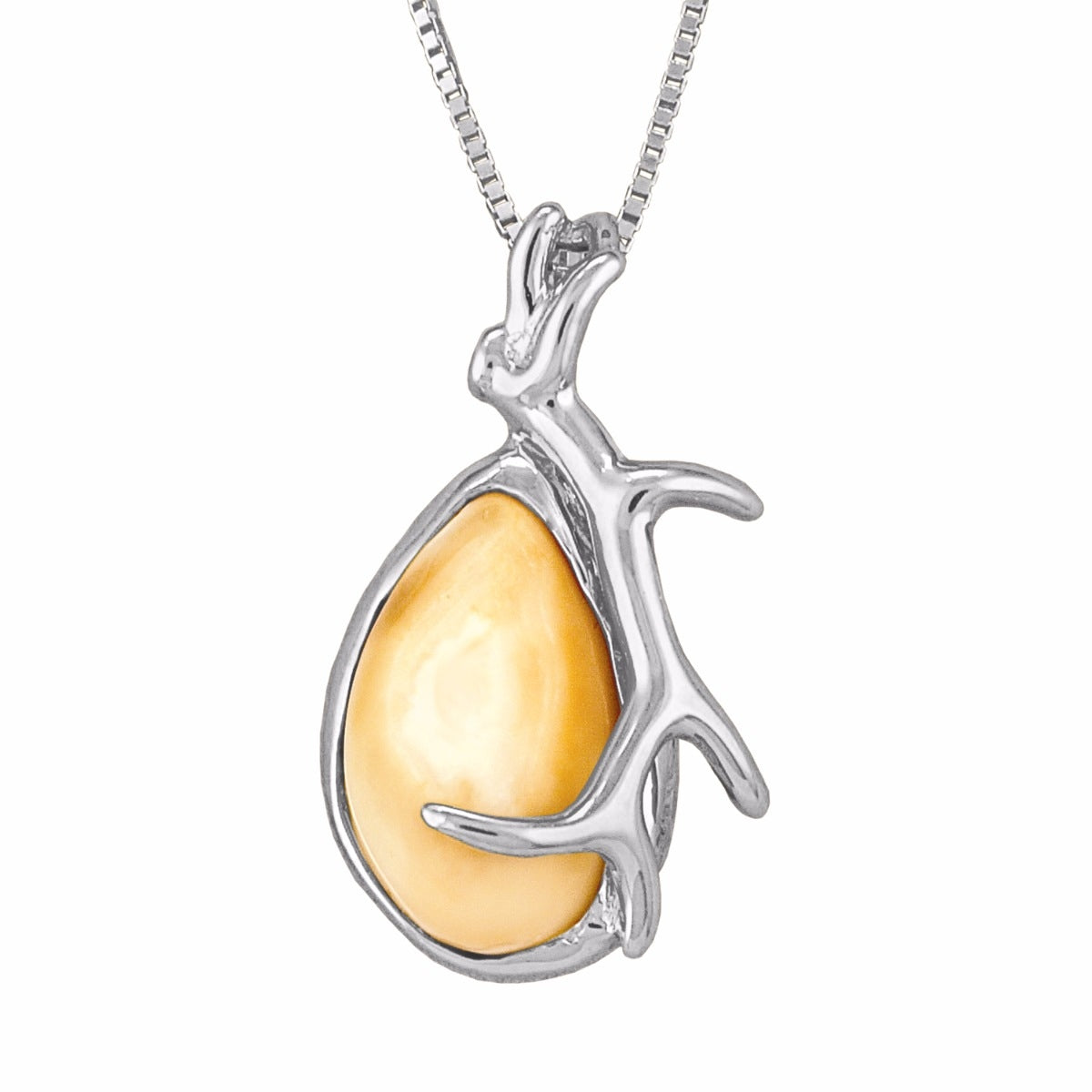 Sterling silver elk ivory necklace from the Frontier Collection
