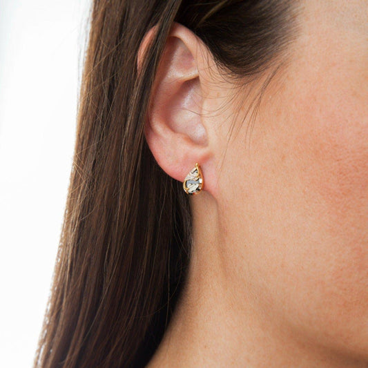 10K yellow gold onyx diamond cut teardrop earrings by Mt. Rushmore Black Hills Gold