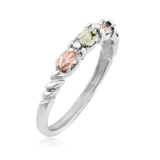 Sterling silver leaf wedding ring by Mt. Rushmore Black Hills Gold