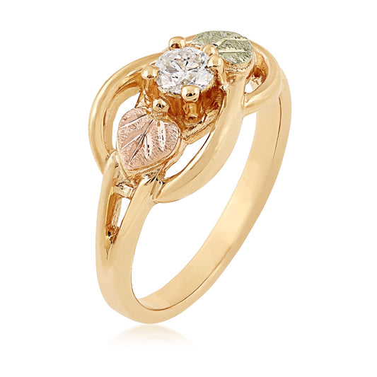 10K yellow gold 1/4 ct. tw. round brilliant diamond crossover anniversary ring by Landstrom's Black Hills Gold