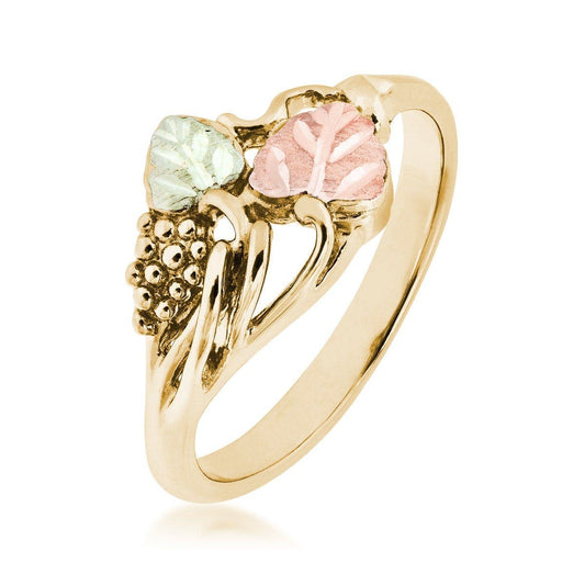 10K yellow gold grapevine and double leaf ring by Mt. Rushmore Black Hills Gold