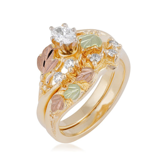 10K yellow gold 1/4 ct. tw. oval diamond wedding set by Landstrom's Black Hills Gold