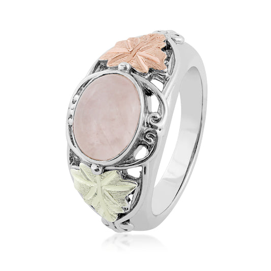 Sterling silver oval rose quartz ring by Landstrom's Black Hills Gold