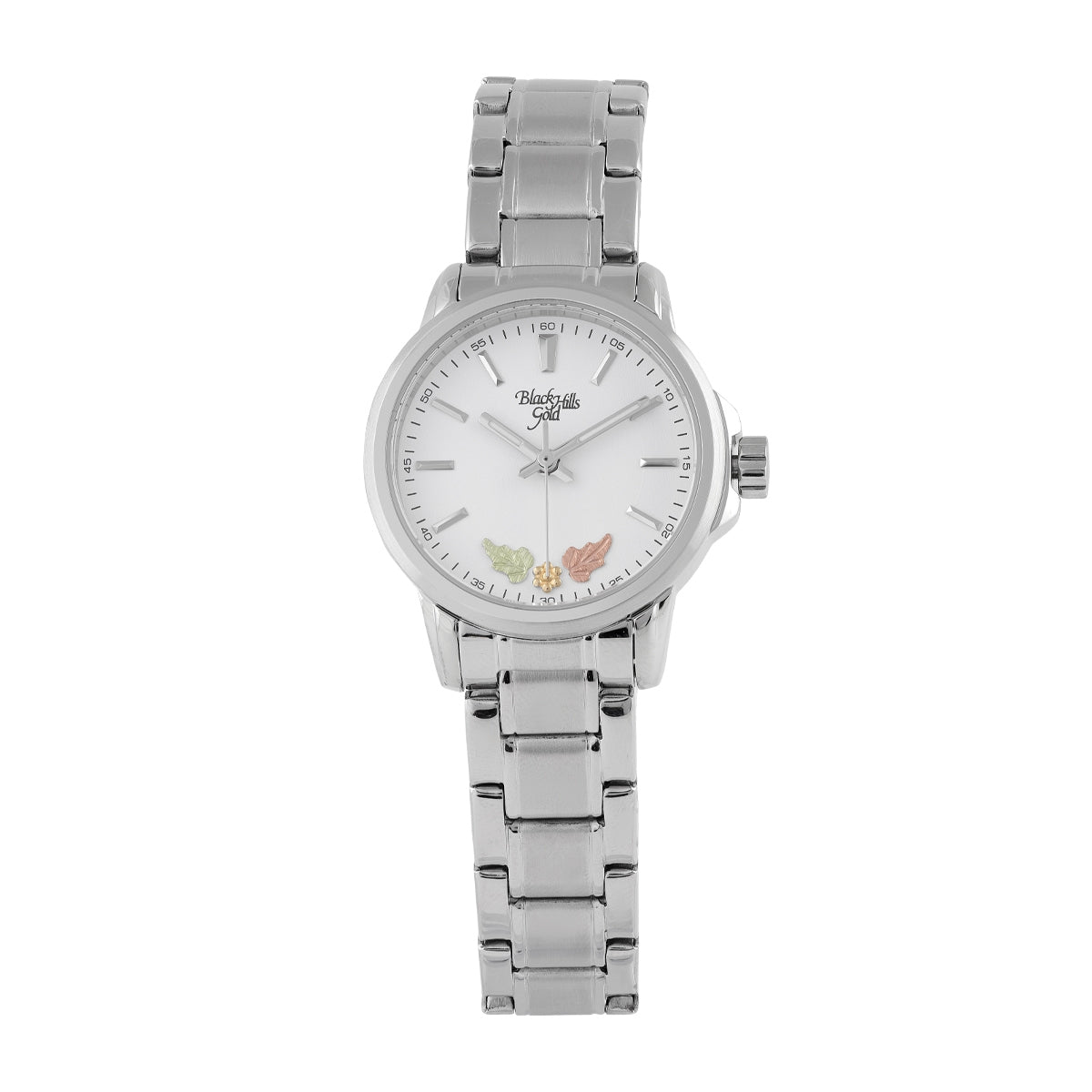 Women's quartz stainless steel watch featuring white dial by Mt. Rushmore Black Hills Gold