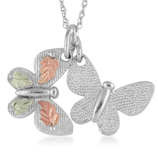 Sterling silver double butterfly pendant by Landstrom's Black Hills Gold