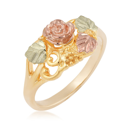 10K yellow gold rose and leaf ring by Landstrom's Black Hills Gold