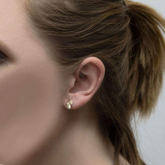 10K yellow gold double leaf and grape earrings by Mt. Rushmore Black Hills Gold