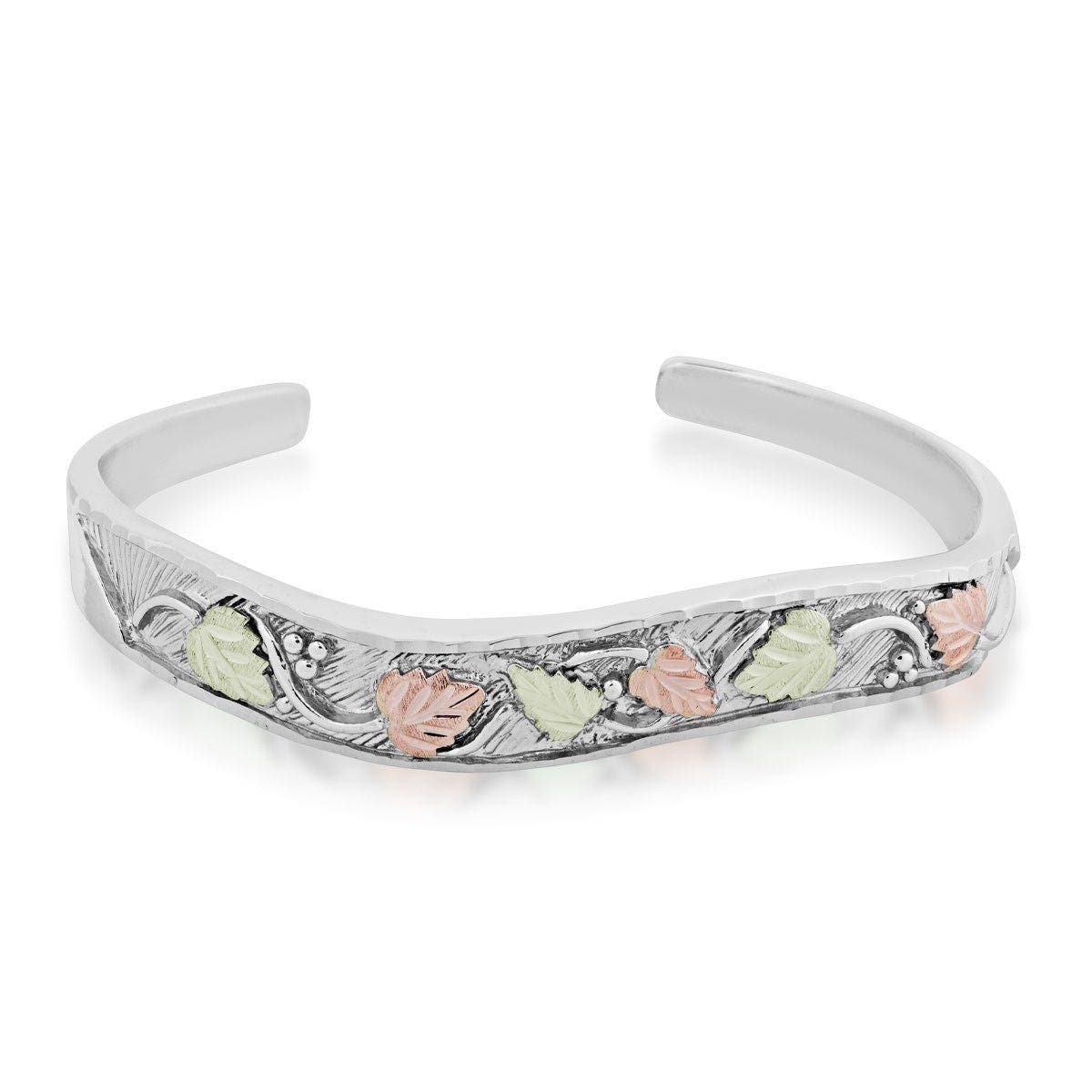 Sterling silver leaf cuff bracelet by Mt. Rushmore Black Hills Gold