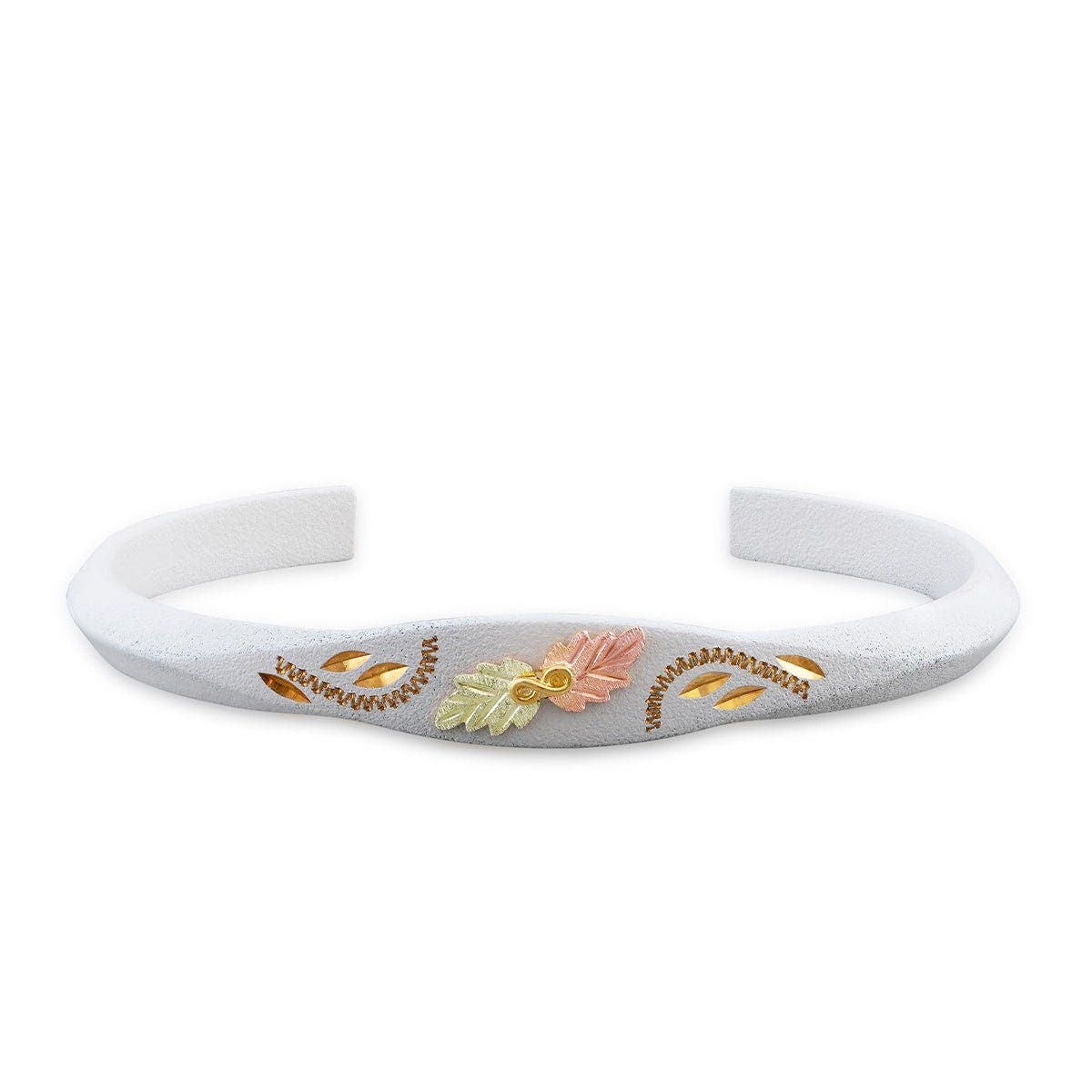 7" knife edge white powder coated cuff bracelet by Mt. Rushmore Black Hills Gold