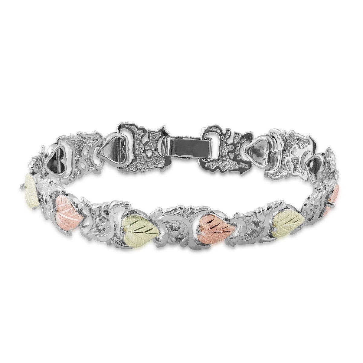 Sterling silver 7" leaf link bracelet by Mt. Rushmore Black Hills Gold