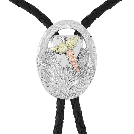 Sterling silver pheasant bolo tie by Mt. Rushmore Black Hills Gold
