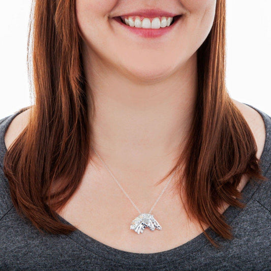 Sterling silver double horse head pendant by Mt. Rushmore Black Hills Gold