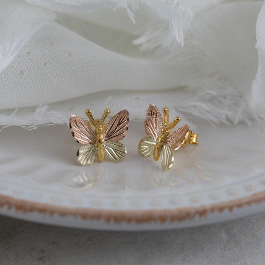 10K yellow gold butterfly earrings by Mt. Rushmore Black Hills Gold