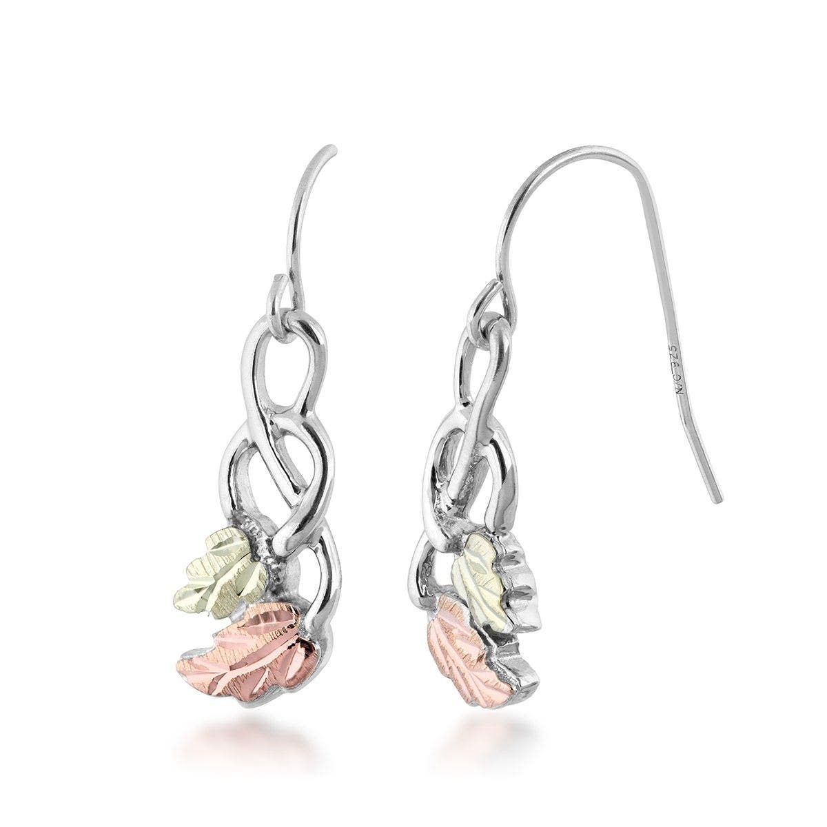 Sterling silver twist dangle earrings by Mt. Rushmore Black Hills Gold