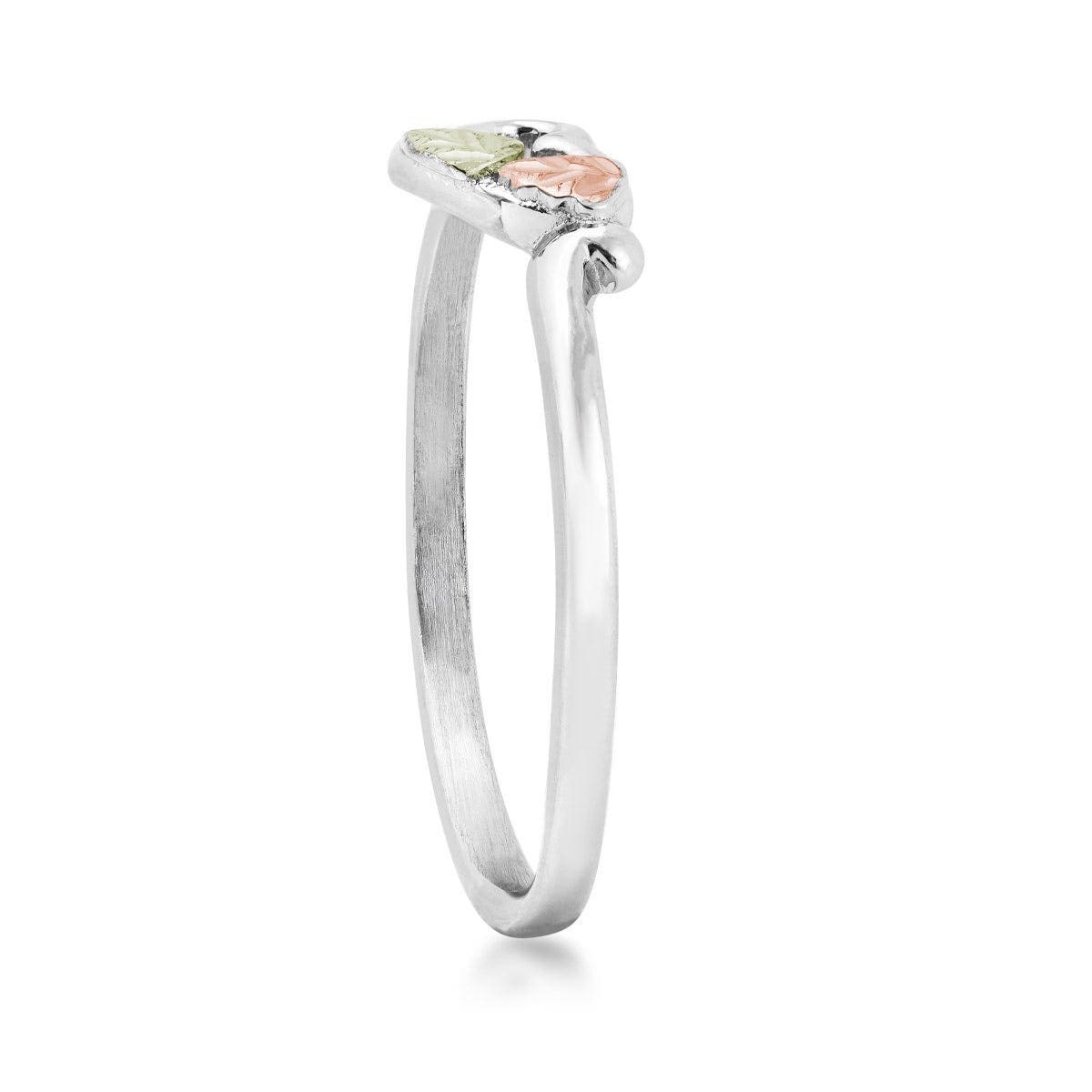 Sterling silver open heart and leaf ring by Mt. Rushmore Black Hills Gold